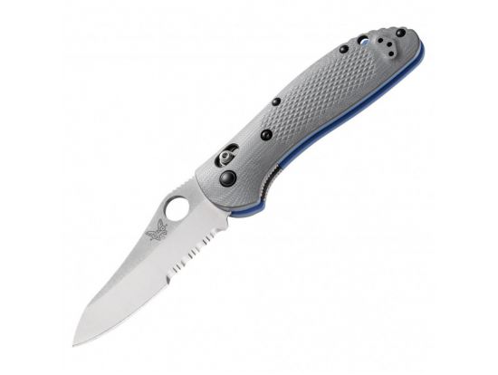 Ножи - Нож Benchmade Pardue Griptilian, серый G10, полусерейтор, assist hole