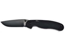 Нож Ontario RAT Folder Assist -черный клинок, прямая РК, черная G-10 рукоять, 12,7 см клинок 