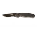 Нож Ontario RAT Folder, чёрный, полусеррейтор 