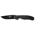 Нож Ontario RAT II Folder - черный клинок, прямая РК, черная рукоять, 7,6 см клинок #