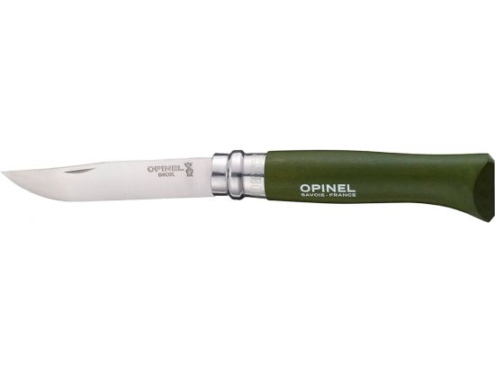 Нож Opinel №8 VRI, блистер, зелёный