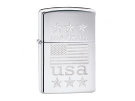 Зажигалка бензиновая Zippo 250 Made In USA with Flag