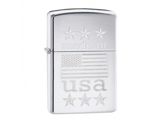 Зажигалка бензиновая Zippo 250 Made In USA with Flag