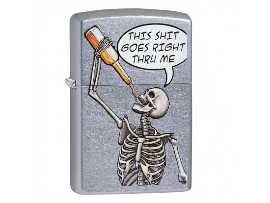 Зажигалка бензиновая Zippo 207 Drinking Skeleton Design