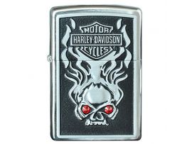 Зажигалка бензиновая Zippo HD SKULL W/RED CRYSTL
