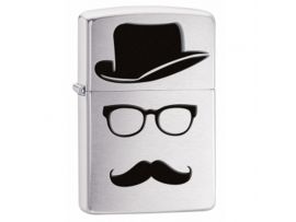 Зажигалка бензиновая Zippo Top Hat Glasses And Mustache