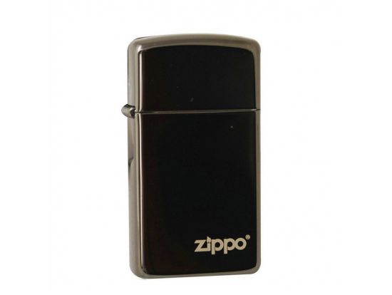 Зажигалка узкая бензиновая Zippo SLIM EBONY W/ZIPPO