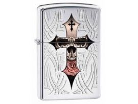 Зажигалка бензиновая Zippo 250 Skull Cross