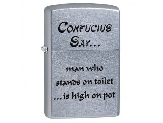 Зажигалка бензиновая Zippo 207 CONFUCIUS SAY TOILET-