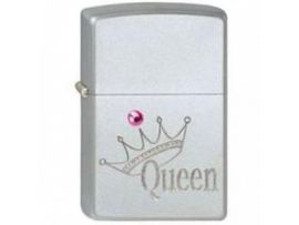 Зажигалка бензиновая Zippo REG SATIN CHROME QUEEN / CROWN