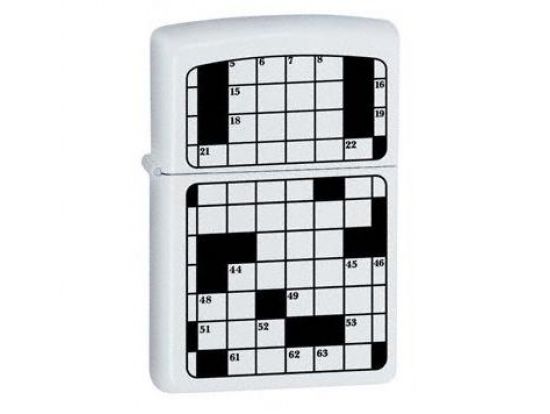 Зажигалка бензиновая Zippo WHITE MATTE CROSSWORD PUZZLE