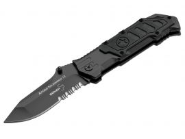 Нож Boker Plus AK-13 Black Blade, полусеррейтор
