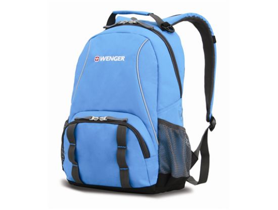 Рюкзак WENGER голубой/серый, полиэстер, 32х14х45 см