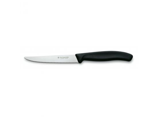 Кухонный нож Victorinox SwissClassic Steak 11 см волн. с черн. ручкой