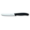 Кухонный нож Victorinox SwissClassic Tomato&Sausage 10 см закругл.нос, волн. с черн. ручкой