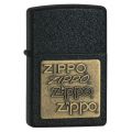 Зажигалка бензиновая Zippo  ZIPPO BRASS EMBLEM BLACK CRACKLE