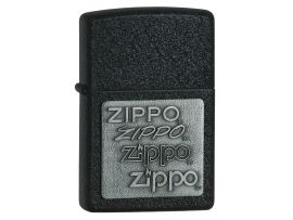 Зажигалка бензиновая Zippo ZIPPO PEWTER EMBLEM BLACK CRACKLE