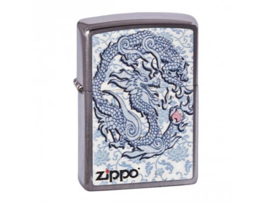 Зажигалка бензиновая Zippo ZIPPO Dragon Reg Brush Chrome