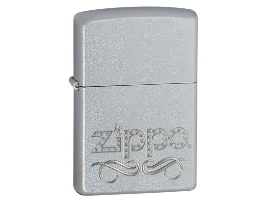Зажигалка бензиновая Zippo 205 ZIPPO SCROLL SATIN CHROME