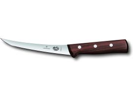 Кухонный нож Victorinox обвалочный  Boning Knife Wood 15 см узкий полужёсткий изогнутый нож с рукояткой из розового дерева