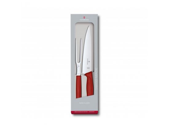 Кухонный набор из двух предметов Victorinox Swiss Classic Carving Set разделочный шеф нож 19см и разделочная вилка 15 см 