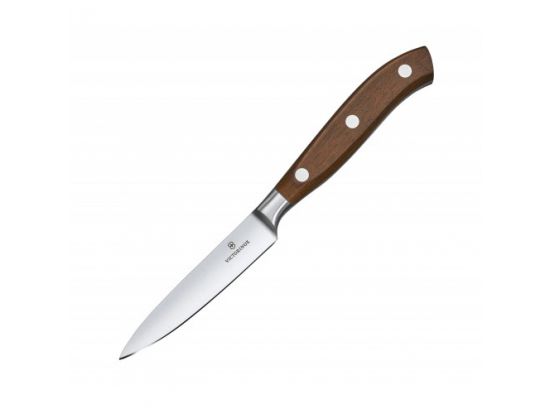 Кухонный нож Victorinox кованный универсальный Grand Maitre Wood Kitchen Knife, 10 см, подарочный 