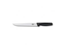 Кухонный нож Victorinox Carving 20 см узкое волн. с черн. ручкой (блистер)
