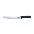 Кухонный нож Victorinox Fibrox Pastry 26 см закругл.нос волн. с черн. ручкой