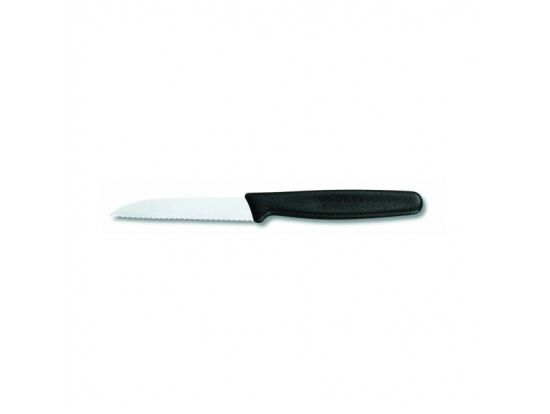 Кухонный нож Victorinox Paring 8 см прям. волн. с черн. ручкой