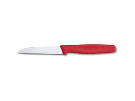 Кухонный нож Victorinox с волнистым лезвием,красный нейлон