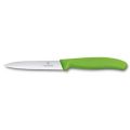 Кухонный нож Victorinox SwissClassic Paring 10 см волн. с зел. ручкой