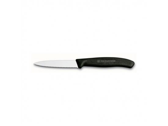 Кухонный нож Victorinox SwissClassic Paring 8 см волн. с черн. ручкой