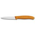 Кухонный нож Victorinox SwissClassic Paring 8 см волн. с оранж. ручкой