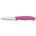 Кухонный нож Victorinox SwissClassic Paring 8 см волн. с роз. ручкой