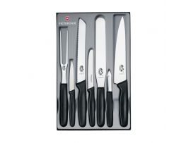 Набор кухонный Victorinox Kitchen Set  7 шт с черн. ручкой (4 ножа, вилка, овощечистка, лопатка)