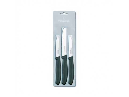 Набор кухонный Victorinox SwissClassic  3 ножа с черн. ручкой (8,8,10см)