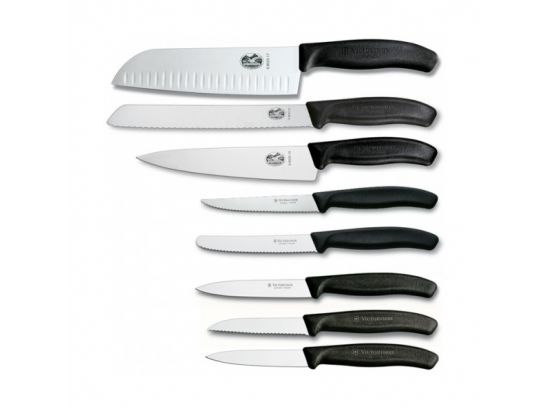 Набор кухонный Victorinox SwissClassic  8 шт с черн. ручкой с подставкой (8 ножей)