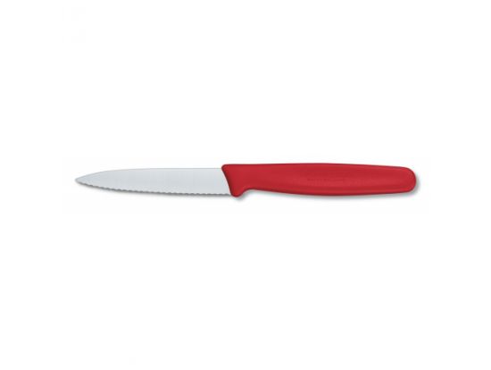 Нож кухонный Victorinox з хвилястим лезом, червоний нейлон