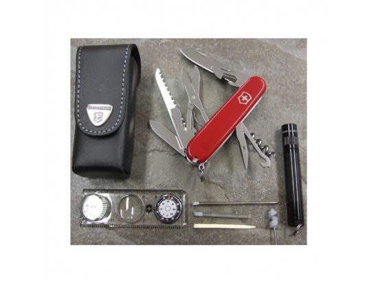 Victorinox TRAVELLER-SET  Набор нож 91мм/18предм/крас+лин 40568-44+фонарик Maglite+чехол
