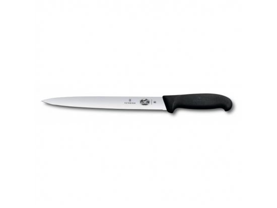 Кухонный нож Victorinox Fibrox Sausage 25 см с черной ручкой