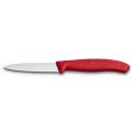 Кухонный нож Victorinox SwissClassic Paring 8 см волн. с красн. ручкой