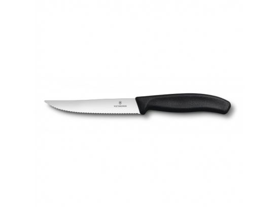 Кухонный нож Victorinox SwissClassic Steak&Pizza 12 см волн. с черной ручкой