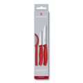 Набор кухонный Victorinox SwissClassic Paring Set  3 шт с красн. ручкой (2 ножа, овочечистка)
