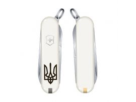 Victorinox CLASSIC SD UKRAINE  58мм/1сл/7предм/бел /ножн /Трезубец.черн.